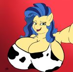  09hankris absurd_res big_breasts breasts equid equine fan_character female freckles hi_res horse huge_breasts mammal milky_way_(character) solo 