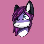  1:1 2019 anthro canid canine canis digital_media_(artwork) female fox fur hair hair_over_eye long_hair mammal mistress_sherrie one_eye_closed portrait prick_ears simple_background smile solo spicyburritos wink 