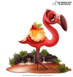  avian bird cryptid-creations flamingo flan food food_creature solo 