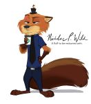 2019 absurd_res anthro canid canine clothing digital_media_(artwork) disney english_text fox fur green_eyes hi_res male mammal nick_wilde qalcove simple_background text zootopia 
