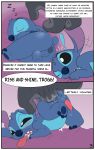  absurd_res anal anal_penetration anus balls bodily_fluids butt comic disney fingering gantu genital_fluids hi_res lilo_and_stitch male penetration penis precum size_difference sleeping stitch text theoryofstrings tongue tongue_out 