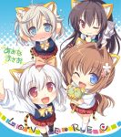  alcot animal_ears aona_masao autographed chibi loverec mikuriya_nori seifuku shirosawa_miyuki tail yanase_hitomi yoshinaga_chiho 