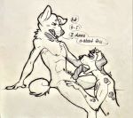  absurd_res armpit_hair canid canine canis comic curious dogbert domestic_dog duo fisis hi_res imminent_fellatio knot licking male male/male mammal penis questionable_consent tongue tongue_out 