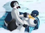  2019 4:3 anthro avian beak big_breasts bird black_beak breast_grab breasts brown_eyes digital_media_(artwork) duo emperor_penguin female female_penetrated gloria_(happy_feet) hand_on_breast happy_feet hi_res huge_breasts looking_pleasured lying male male/female male_penetrating mumble nipples non-mammal_breasts on_back partially_submerged penetration penguin snow spread_legs spreading steam suirano thick_thighs tongue tongue_out vaginal vaginal_penetration voluptuous water wide_hips 