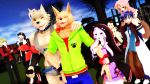  16:9 2019 3d_(artwork) animal_humanoid anthro blue_eyes blush canid canid_humanoid canine canine_humanoid canis carrying charater:ooka_miko clothed clothing digital_media_(artwork) female fur grey_fur hair humanoid ikuto_waon kaito_(vocaloid) male malicekira mammal mammal_humanoid mayu_(vocaloid) muscular muscular_male piggyback purple_hair sarasa_arujine smile sou_notamine utau vocaloid wolf wolf_humanoid won_hoyurine young yuzuki_yukari 