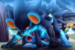 all_fours anal anal_penetration anthro blue_fur bodily_fluids canid canine doggystyle domination feral forced from_behind_position fur hi_res katahane3 luxray male male/male mammal nintendo penetration pok&eacute;mon pok&eacute;mon_(species) riolu sex size_difference tears video_games 