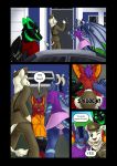  anthro butt canid canine clothed clothing comic crossdressing digital_media_(artwork) dragon eyes_closed felid fox fur fuzzdrake101 hair hi_res kissing lion male male/male mammal nivek pantherine red_fur smile topwear underwear 