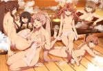  6+girls akigumo_(kantai_collection) ass bangs bath bathing black_hair breasts brown_hair covered_penis futanari hair_ornament hatsushimo_(kantai_collection) indoors kagerou_(kantai_collection) kantai_collection large_breasts long_hair lying maya_(kantai_collection) multiple_girls nipples nude one_eye_closed onsen open_mouth orange_hair partially_submerged pink_hair ponytail short_hair sidelocks sitting smile steam takemura_sesshuu towel twintails very_long_hair water x_hair_ornament yamato_(kantai_collection) yura_(kantai_collection) 