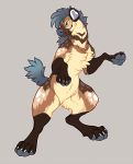  2019 4_toes blue_fur blue_nose brown_hyena digital_media_(artwork) fur hoot hyaenid mammal standing toes 