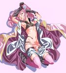  anya_alstreim areolae armpits bad_id bad_pixiv_id code_geass gloves knights_of_the_round_uniform lying midriff navel p.k. panties panty_pull pink_eyes pink_hair shirt_lift solo tattoo thighhighs underwear 