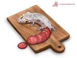  amphibian cryptid-creations food food_creature salamander_(amphibian) salami solo 