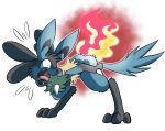  anthro bottomwear burn butt butt_on_fire canid canine canis clothing fight fire fluffy fur humor looking_back lucario mammal nintendo open_mouth panic pants pok&eacute;mon pok&eacute;mon_(species) portugueselynx screaming softmonkeychains video_games warm 