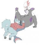  2019 anal anthro anthro_on_feral anus balls bestiality big_balls big_butt butt canid canine canis caramel_carnivale deeroni digital_media_(artwork) duo feral from_behind_(disambiguation) hand_on_butt hi_res kaiser_(thiccvally) legendary_pok&eacute;mon lumberwolf_(deeroni) male male/male mammal nintendo oral pawpads perineum pok&eacute;mon pok&eacute;mon_(species) presenting presenting_hindquarters puffy_anus rimming sex silvally simple_background size_difference video_games white_background wolf 