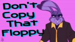  16:9 2018 animated clothing dancing fnook fur hair lagomorph leporid looking_at_viewer mammal multicolored_fur pink_background purple_hair rabbit scanlines shirt signature simple_background teeth text topwear two_tone_fur 