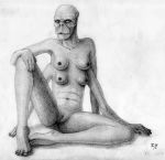  2017 4_arms 4_breasts 4_fingers 4_toes absurd_res alien barefoot breasts dated dekxer empty_eyes epic_games feet female fingers graphite_(artwork) hand_on_knee hand_on_leg hi_res humanoid humanoid_feet humanoid_hands leaning leaning_back monochrome multi_arm multi_breast multi_limb nali_(species) navel nipples not_furry pencil_(artwork) pussy solo spread_legs spreading toes traditional_media_(artwork) unreal_(series) video_games 