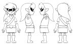  1boy back_view bandolier belt belt_buckle black_and_white boots character_sheet fingerless_gloves front_view hair hands hat human link male male_focus male_only model_sheet pointy_ears shirt side_view starbomb studio_yotta sunglasses the_legend_of_zelda tunic 