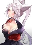  1girl absurdres animal_ears bangs blush braid braided_bangs breasts erune fraux granblue_fantasy highres large_breasts long_hair looking_at_viewer remora180 smile solo swept_bangs 