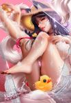 ahri animal_ears bathing bearwitch league_of_legends nipples tagme tail wet 