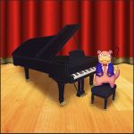  1:1 ? clothed clothing curtains looking_at_viewer male musical_instrument nintendo persegan piano pok&eacute;mon pok&eacute;mon_(species) slowpoke solo stage standing video_games 