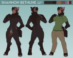  anthro black_fur bottomwear bovid caprine clothed clothing cloven_hooves curved_horn erection fetalstar fur hooves horn humanoid_penis male mammal model_sheet nude pants penis pubes shannon_(hendak) sheep shirt solo topwear wool_(fur) 