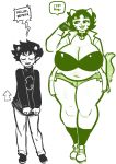  2019 alien bell_collar big_breasts black_hair breasts clothed clothing collar digital_media_(artwork) female footwear grey_skin hair homestuck horn horned_humanoid huge_breasts humanoid larger_female legwear male ms_paint_adventures nepeta_leijon newtype_hero shoes simple_background size_difference smaller_male smile socks thick_thighs voluptuous webcomic wide_hips 