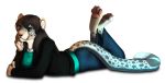  4_toes afrozenheart anthro barefoot cheetah clothed clothing felid feline haley_cheetah hindpaw mammal pantherine pawpads paws snow_leopard toes 