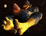  3d_(artwork) avian beak blue_eyes bodily_fluids destruction digital_media_(artwork) erection falco_lombardi hi_res humanoid_penis macro male nintendo penetration penis planet source_filmmaker space star_fox video_games zillastudio 