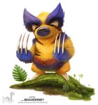  cryptid-creations grass leaf mammal mustelid musteline solo wolverine wolverine_(marvel) 