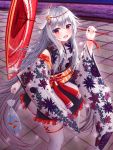  iljon_(ichizen) kimono tagme thighhighs umbrella 