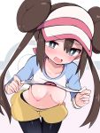  matuken1027 mei_(pokemon) nipples pantyhose pokemon pokemon_black_and_white_2 shirt_lift 