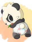  ambiguous_gender black_fur black_nose blush diaper fur furgonomics hi_res looking_back mammal nintendo pancham pok&eacute;mon pok&eacute;mon_(species) rokesys solo ursid video_games white_fur 