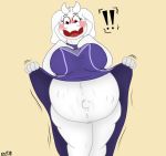  anthro belly big_belly big_breasts blush boss_monster bovid breasts caprine embarrassed female hi_res hyper hyper_belly mammal pregnant solo toriel undertale undyingwolf video_games 
