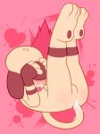  &lt;3 3_toes abstract_background after_sex afterglow bodily_fluids brown_fur brown_markings cum cum_drip cum_in_ass cum_inside dripping featureless_crotch fur genital_fluids legs_up male markings multicolored_fur nintendo pawpads pok&eacute;mon pok&eacute;mon_(species) red_background simple_background smeargle solo tan_fur thanu thin_tail toes tongue tongue_out two_tone_fur video_games 