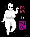  2019 absurd_res anthro baba baba_is_you big_breasts breasts female hi_res highoncoffee humanoid looking_at_viewer nipples nude pussy simple_background solo thick_thighs video_games 