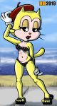  beach bikini clothing domestic_cat felid feline felis female hentai_boy hi_res lipstick makeup mammal seaside sheba_beboporeba swimwear twisted_tales_of_felix_the_cat 
