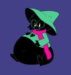  absurd_res belly big_belly black_fur bovid caprine clothing darkner deltarune eyewear fluffy fur glasses goat hat headgear headwear heart_emblem hi_res inflation mammal navel pompuffy_(artist) ralsei robe scarf video_games 