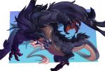  beak claws dragon fur furred_dragon gradient_background horn mcmadmissile open_mouth scales simple_background teeth tongue 