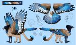  2019 absurd_res avian digital_media_(artwork) feathered_wings feathers feral gryphon hi_res red_sheet smile solo standing turnipberry wings 