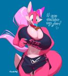  anthro big_breasts breasts canid canine clothed clothing collar crackiepipe curvaceous denisse female fox hi_res huge_breasts mammal smile solo standing wide_hips 