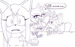  absurd_res amy_rose anthro anthro_on_anthro bodily_fluids breasts canid canine crying dialogue english_text eulipotyphlan excito female fox group hedgehog hi_res male male/female mammal miles_prower monochrome nipples purple_and_white sex sonic_(series) sonic_boom sound_effects speech_bubble sweat tears text tongue tongue_out zooey_the_fox 