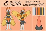  2019 absurd_res anthro arthropod balls butt chest_tuft erection ezra_(otterjunk) fur fur_tuft hi_res insect lepidopteran male model_sheet moth mothim nintendo otterjunk penis pok&eacute;mon pok&eacute;mon_(species) simple_background solo stated_homosexuality tuft video_games wings 