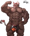  anthro barazoku bovid bovine bulge gyumao hi_res male mammal muscular penis penis_base penis_outline reclamon solo tokyo_afterschool_summoners video_games 