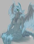 1oi 2019 anthro biped breasts capcom elder_dragon featureless_breasts female hi_res invalid_tag monster_hunter nude pussy sitting solo velkhana video_games wings 