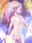  1girl breasts closed_mouth commentary_request esper final_fantasy final_fantasy_vi komugiko_no_mori long_hair monster_girl nude pink_hair pink_skin pointy_ears solo tina_branford trance_tina_branford 
