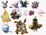  2018 ambiguous_gender avian bird cnidarian darkrai decidueye floatzel group hi_res japanese_text jellyfish kemono kyogre legendary_pok&eacute;mon marine medusozoan mythological_carbuncle mythology nintendo owl pok&eacute;mon pok&eacute;mon_(species) simple_background starmie sushikawa text video_games white_background 