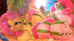  16:9 2019 3d_(artwork) 4k absurd_res anthro anthrofied big_breasts bodily_fluids breasts butt cum digital_media_(artwork) female fluttershy_(mlp) friendship_is_magic genital_fluids group hi_res hooves-art mammal my_little_pony pinkie_pie_(mlp) 