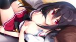  black_hair breast_grab breasts game_cg ichiri kanzume_shoujo_no_shuumatsu_sekai long_hair nipples red_eyes sarasa_sari silkys_plus skirt 