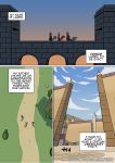  2019 anthro building castle city clothed clothing comic detailed_background digital_media_(artwork) english_text fur grass hair male mammal outside path prince_laren rinzy rodent sciurid sky standing text tree walking 