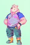  absurd_res clock fur heylaw21 hi_res invalid_tag jambavan male mammal pastel pink_fur slightly_chubby tokyo_afterschool_summoners ursid video_games watch 