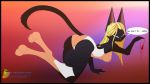  16:9 anthro black_fur blonde_hair blue_eyes breasts charlie_mandango clothing domestic_cat dreamkeepers felid feline felis female fur hair looking_at_viewer looking_back mammal nipples nude pink_nose pussy solo the_wayward_astronomer thong vanir white_fur 